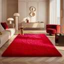 Ophanie Red Rugs for Bedroom Living Room, Fluffy Fuzzy Furry Carpet, Plush Soft Shaggy Bedside Indoor Floor 4x6 Area Rug for Kids Girls Boys Baby Teen Dorm Nursery Home Decor Aesthetic