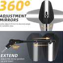 Motorcycle Mirrors for Handlebars - Long Stem Double Adjustment Motorcycle Rearview Mirrors Compatible with Street Dirt Bike Quad Adventure Scooter Ebike