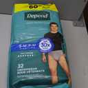 Depend Fresh Protection Adult Diapers, Incontinence Underwear for Men, Disposable, Maximum, Small/Medium, Grey, 32 Count, 