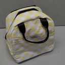 DADABULIU Lunch Bag Pastel Yellow Buffalo Plaid Insulated Lunch Box Cooler Tote for Adults Kid Girl Women Work Office School Picnic Beach Reusable Lunchbox Over 3 Years Old