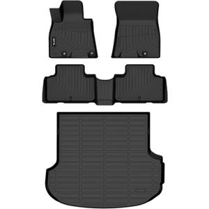 AIPOIL Floor Mats & Cargo Liner Set for 2021-2025 Genesis GV80 (Only fit 5 Seats) All Weather Protection TPE Anti-Slip Automotive Full Set Custom Car Mats Accessories - Black