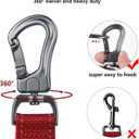 TwoEar 6FT 1IN Strong Red Dog Leash with 2 Padded Handles, Traffic Handle Extra Control, Comfortable Soft Dual Handle, Auto Lock Hook, Reflective Walking Lead for Small Medium and Large Dogs