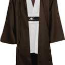 GOLDSTITCH Tunic Costume Mens Tunic Hooded Robe Full Set Halloween Cosplay Costume (Medium, White)