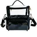 Large Professional Makeup Artist Travel Transparent Waterproof Cosmetic Organizer Bag Clear Messenger Cosmetic Bags with Adjustable Strap