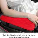 Car Center Console Cover, PU Leather Waterproof Vehicle Armrest Seat Box Cover Cushion Pad, Non Slip Soft Automotive Middle Console Protector, Universal for SUV RV Truck (Red)