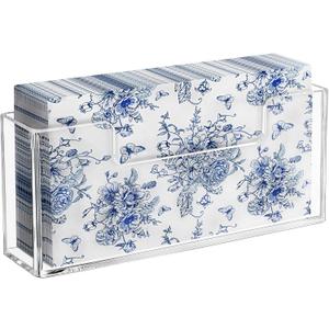 HBlife Acrylic Guest Towel, Paper Napkin Holder for Bathroom - Clear Waterproof Vertical Stand, Disposable Paper Hand Towel Dispenser, Modern Table Tray for Kitchen, Home, Hotel, Office