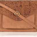 Leather Flapover Crossbody Handbag Purse for Women with Adjustable Strap & Overflap Snap Closure Tote/Bag