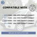 15 Inch Silver Wheel Covers Hubcaps for 2010-2013 Ford Transit Connect, OEM Replacement Wheel Skins Compatible with Part# 9T1Z-1130-A, 9T16-1130-AA, Full Rim Snap On Covers 4-Pack