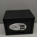 Steel Security Safe and Lock Box with Electronic Keypad, Secure Documents Storage, Black, 0.5 Cubic Feet, 13.8"W x 9.8"D x 9.8"H, Removable Shelf