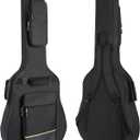 40/41/42 Inch Acoustic Guitar Bag, 0.35 Thick Padding, 600D Waterproof Nylon, 3 Pockets, Soft Classical Guitar Backpack Travel Case Gig Bag with Neck Fixed Strap & Back Hanger Loop, Black