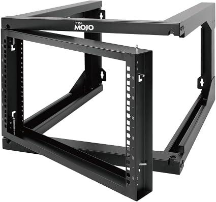 Tecmojo 6U Wall Mount Server Rack Swing Gate, Wall Mount Rack for 19in Computer/AV/Data/IT/Media Equipment, Open Frame Server Rack with 24in Depth, Square&Tapped Holes