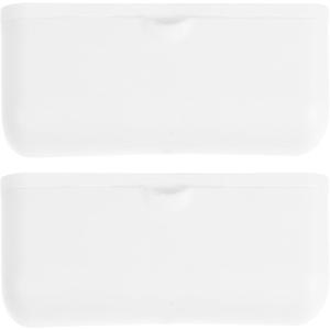 NUOBESTY 2Pcs Wall Mounted Trash Bag Dispenser, Universal Size Trash Bag Holder Organizer No Drill Easy Installation Storage Box for Kitchen, Bathroom & Pantry (White)