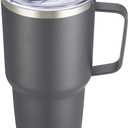 30 oz Tumbler with Handle and Lid, Stainless Steel Tumblers Double Wall Vacuum Insulated Travel Mug Leak Proof Cup Keep Drinks Cold and Hot Grey, 1 Pack