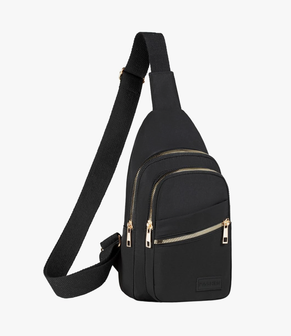 Small Sling Backpack Cross Body Bag Sling Bag Fanny Packs for Women Trendy - Black