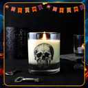 Ziliny 10 Pcs Halloween Horror Glass Candle Jars Empty Containers Bulk 7 oz Halloween Glass Jars with Cork Lids Tins for Holiday Candle Making Storing Biscuits Tea Party Favors Decorations