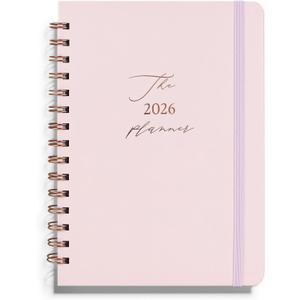 2 x 2026 Planner - Weekly and Monthly Planner, January 2026 - December 2026, Hardcover, 2026 Calendar Planner Book with Tabs, Aesthetic, Perfect for Office Home School Supplies (Pink, A5 (Jan 2026-Dec 2026))
