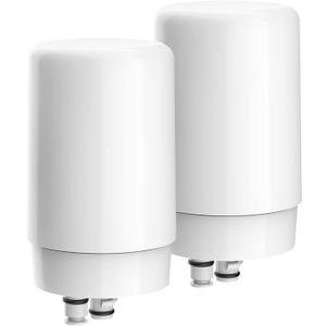 AQUA CREST Faucet Water Filter, Replacement for Brita Filter, Brita Faucet 36311 On Tap Water Filtration System, FR-200, FF-100 Replacement Filter, White (2 Packs)