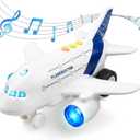 Airplane Toys for Toddlers 1:200 Friction Powered Toy Plane with Flashing Lights and Sounds for Kids Boys & Girls Ages 3 4 5 6 7 8 Christmas Birthday Party Gift, Pretend Play Vehicles