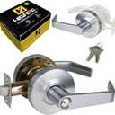Storeroom Door Handle Heavy Duty Grade 2 Commercial Door Locks, Non-Handed, UL 3 Hour Fire Rated, ADA Compliant, Satin Chrome Finish 26D, 2-3/4''Backset, X-XG-ST-70