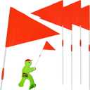 4 Pack Safety Flags with Pole Replacement for Step2 Step Kid Alert Slow Down Signs for Neighborhoods Safety Flag Warning Signs - Warning Flag Replacement Flags for Kids at Play Signage for Street