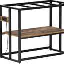Urban Deco 40 Gallon Fish Tank Stand with Power Outlets, 660LBS Capacity Aquarium Stand, Metal Fish Tank Stand Dual-Layer Design Terrarium Stand, Rustic Brown