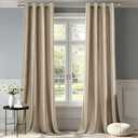 Champagne Velvet Curtains 84 inch: Beige Luxury Elegant Living Room Curtain - Modern Light Filtering Thermal Insulated Soundproof Privacy Room Darkening Soft Drapes for Classical Bedroom Set of 2
