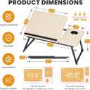 Laptop Bed Desk, 5-Angle Adjustable Bed Laptop Table with Cup Holder