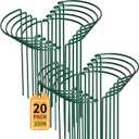 TCBWFY 20 Pack Plant Supports Stakes for Large Heavy Plants, 16"Hx10"D Peony Supports,Heavy Duty 4mm Wire Peony Cages,Interlock Garden Supports Ring Border Support,Plant Support Cage for Rose Flowers