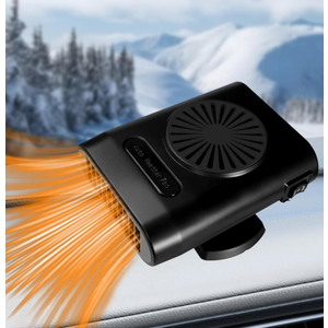 Car Heater 12V 200W Fast Heating Defrost Defogger Automobile Windscreen Fan 2 in 1 Heating and Cooling Fan in Cigarette Lighter (Black)