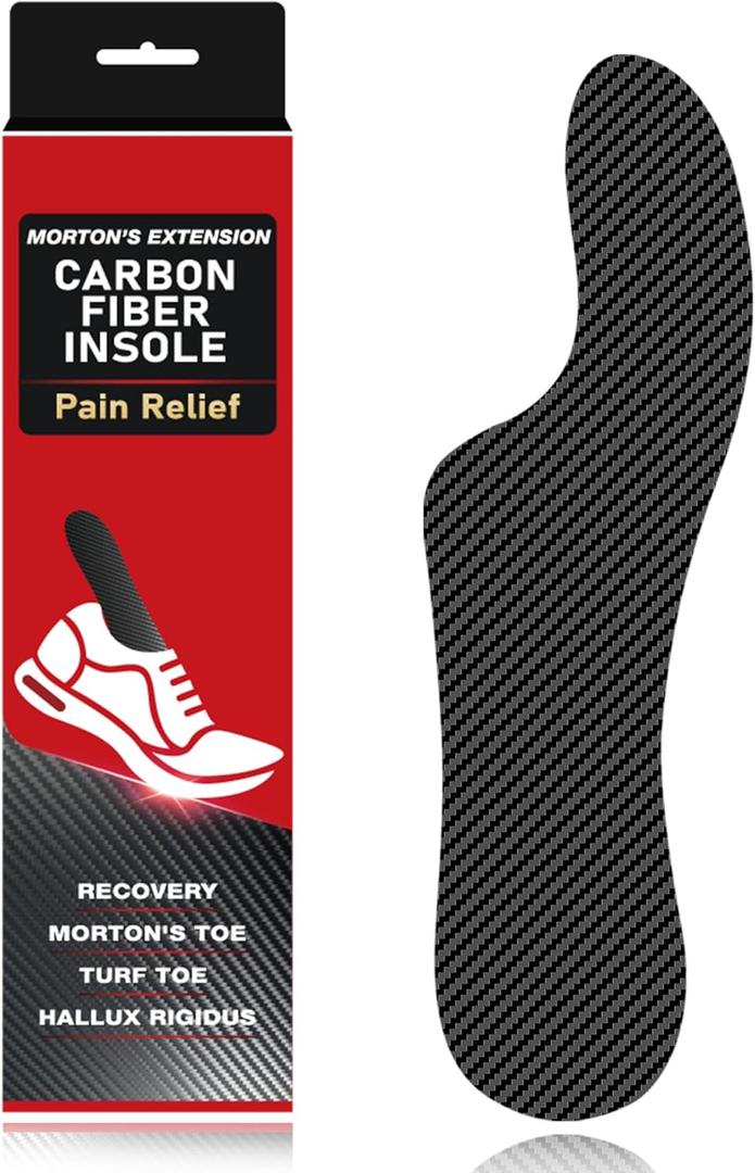 Mortons Extension Carbon Fiber Insole 1pc | Rigid Mortons Extension Orthotic Shoe Insert | Broken Toe Insert for Hallux Rigidus, Turf Toe & Mortons Toe 23.5cm(Fit Men Size 6/Women 7)