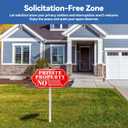 3 x Private Property No Soliciting No Trespassing No Loitering Sign for House and Yard 14 x 7 Inches Signs with 28 Inches Long Stake Rust Free Aluminum Metal (Red/White, 14" x 7")