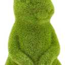 Easter Bunny Decorative Ornament Garden Decoration Artificial Green Moss Rabbit Sculpture Easter Decoration Party Gifts Baking Table and Home Decoration (9.5in Standing Rabbit)