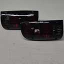 PIT66 Tail Lights Assembly Compatible with Toyota Hilux Pickup Truck 1989 1990 1991 1992 1993 1994 1995 Rear Brake Lamps Smoke Lens Black Housing w/Bulbs Left + Right