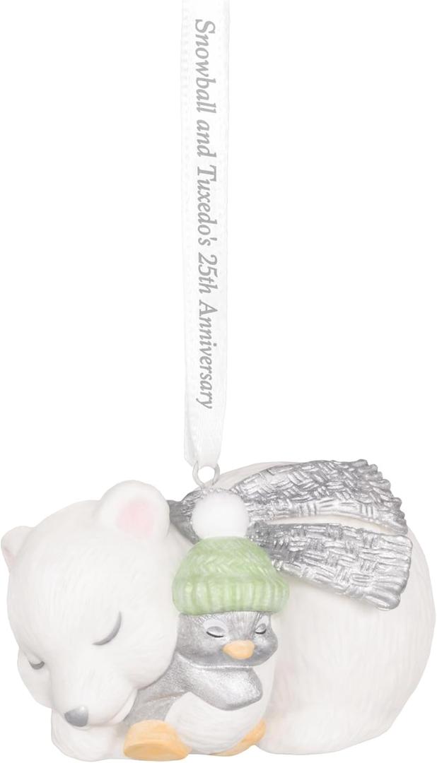 Hallmark Keepsake Christmas Ornament 2025, 25th Anniversary Snowball and Tuxedo, Porcelain, Gifts for Animal Lovers