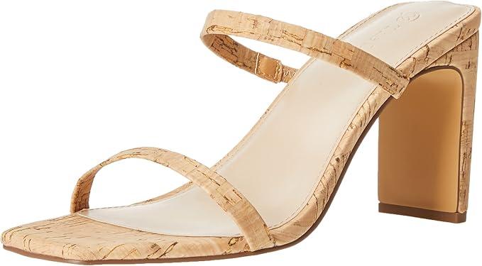The Drop Women's Avery Square Toe Two Strap High Heeled Sandal 7.5