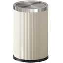 9L/2.3GAL Small Trash Can with Swing Lid,Fancy Gold Waste Paper Baskets for Bathrooms,Gold Trash Can for Bathroom,Bedroom, Powder Room,Office,Laundry Room (9L-White Stripe)