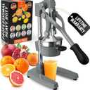 Zulay Kitchen Cast Iron Juicer - Heavy Duty Manual Juicer with Detachable Strainers for Easy Cleaning, Orange Juice Press for Citrus Fruits, Perfect for Bartenders, Juice Lovers & Health Enthusiasts