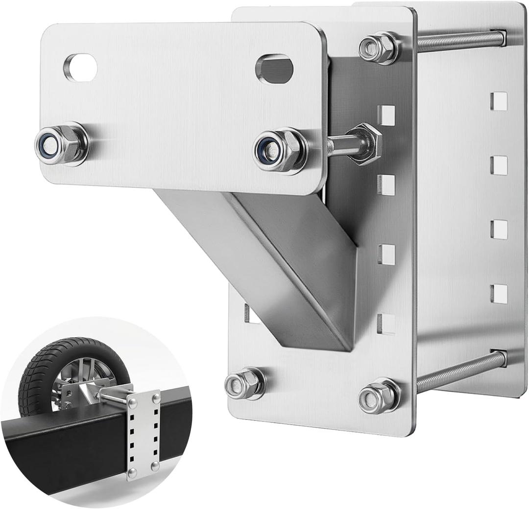 Stainless Steel Spare Tire Carrier, Upgrade Trailer Tire Mount Bracket, Holds up to 150 Lbs, Fits 4 & 5 & 6 Lugs Trailer Wheels on 4, 4.5, 4.75, 5, 5.5 Bolt Patterns, Spare Tire Mount Carrier