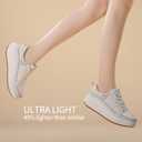 Womens Platform Sneakers Comfortable Casual Arch Casual Tennis Walking Shoes White Beige US 6