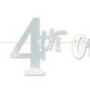 Beistle Foil Happy 4th of July Streamer Ribbon Banner Red Silver Blue 10”x5’