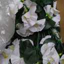 Sggvecsy Artificial Fake Hanging Flowers Plants for Outdoor Outside Spring Summer Decoration 4PCS Faux Silk UV Resistant Realistic Morning Glory Trailing Vines for Home Porch Patio Balcony(White)