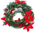 Lurrose Christmas Poinsettia Garland Poinsettia Christmas Decorations Christmas Lighted Garland with Pine Cones Artificial Chritmas Garland for Garden Home Winter New Year Decorations
