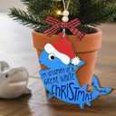 Shark Christmas Ornaments 2025 - Shark Gifts for Men and Women, Ocean Animal Lover Gifts for Teens, Friends, Family, Sea Life Decor, 2 Layers Wood Sea Animal Hanging Ornament