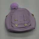 I IHAYNER Girls Fashion Backpack Mini Backpack Purse for Women Teenage Girls Purses PU Leather Pompom Backpack Shoulder Bag