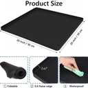 Mini Fridge Silicone Mat with Raised Edges, 20" x 20" x 0.6" Small Fridge Drip Tray,Mini Refrigerator Carpets Floor Protector (No Base Raisers)