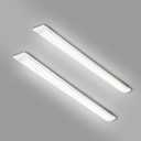 2 Packs 3FT LED Batten Light, Ultra-Thin Ceiling Surface Mounted Light, 30W, Day Light 4000K, IP20, LED Ceiling Light Fixture for Garage, Shop, Hallway, Office, Market, Ver.2, IP20-90-G