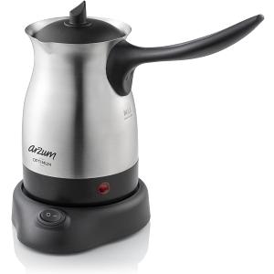 Arzum Cezve Electric Turkish Coffee Maker, Stainless Steel, Boil-Dry Protection, Lid for Extra Protection, Cordless Use, 1 to 4 cups, 120V, 3-pin US-plug, 800W