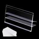 Glass Shelf Label Holders 40 pcs with Inserts fits Fits 3/8" Glass Shelving (10mm ( 40 pcs))
