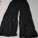 Women Sexy See Through Sheer Mesh Elastic Pencil Pants High Waist Leggings Sweatpants Tights (Small, Lace Floral-Black)