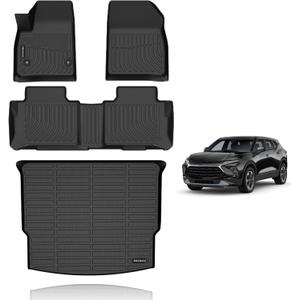 KELCSEECS All Weather Floor Mats & Cargo Liner Set Custom for Chevy Blazer 2025 2024 2023 2022 2021 2020 2019 Car Trunk Mat Chevrolet Blazer Automotive Accessories